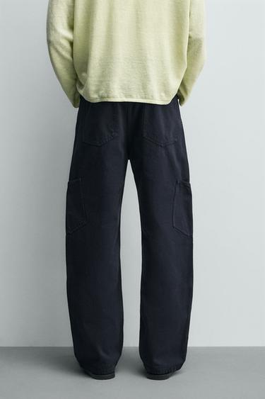 STRAIGHT-LEG CARGO TROUSERS - Dark navy by Zara - Image 2