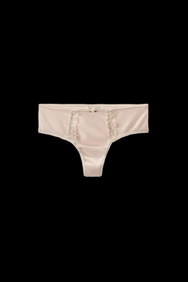 Zara POINTELLE LACE TRIM BRIEFS - Pale pink - Image 0