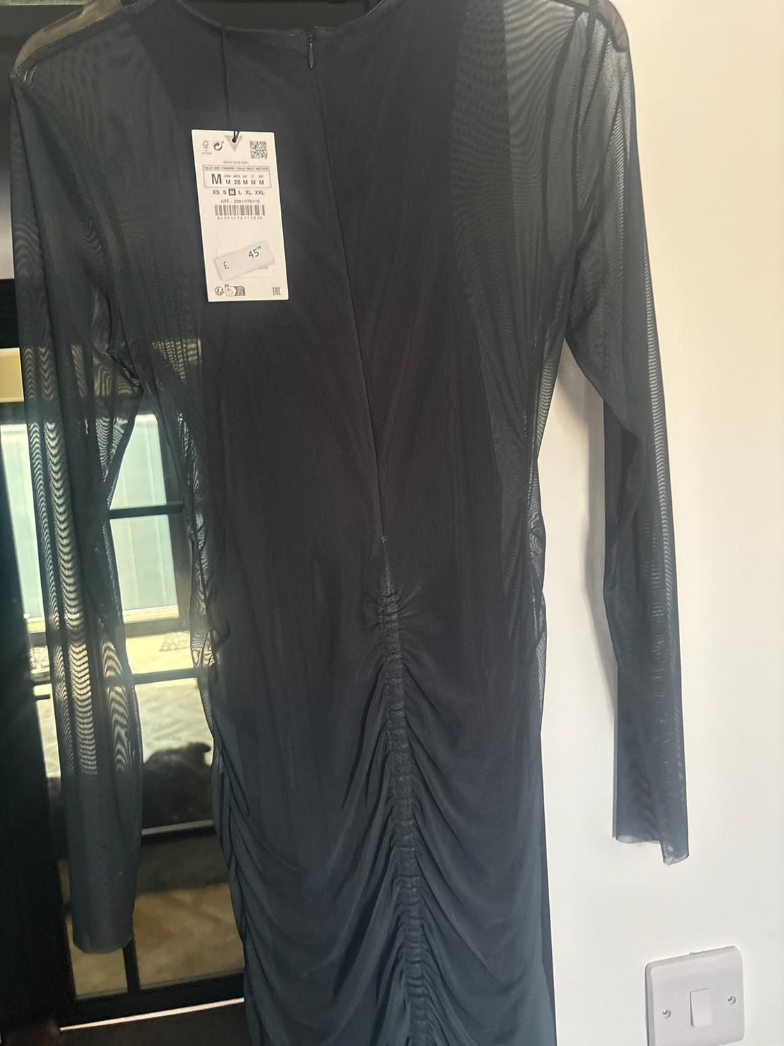 PRINTED TULLE MIDI DRESS - Image 5