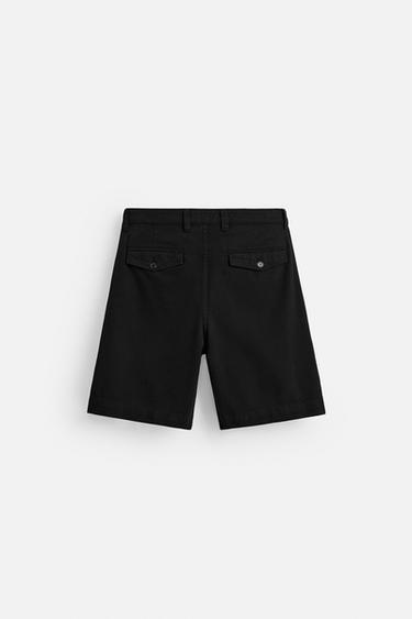 RELAXED FIT BERMUDA SHORTS WITH PLEATS - Black by Zara - Image 6