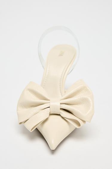 MULES À TALONS AVEC LACET - Blanc de Zara - Image 4