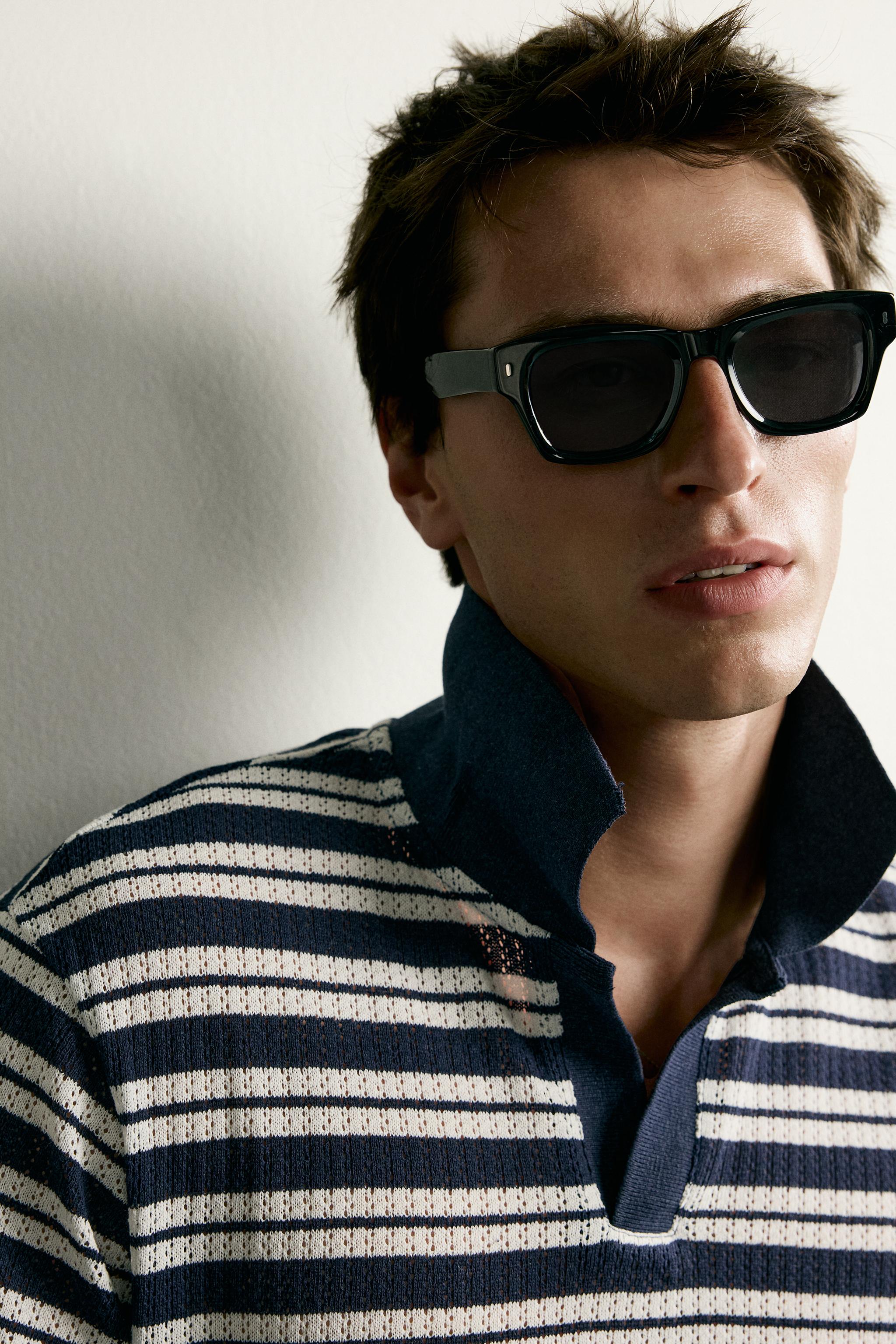 Мужские рубашки Zara OPEN-STITCH REGULAR FIT POLO SHIRT — фото 5