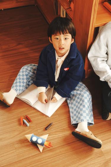 하트 패치 오버셔츠 - Zara 잉크 블