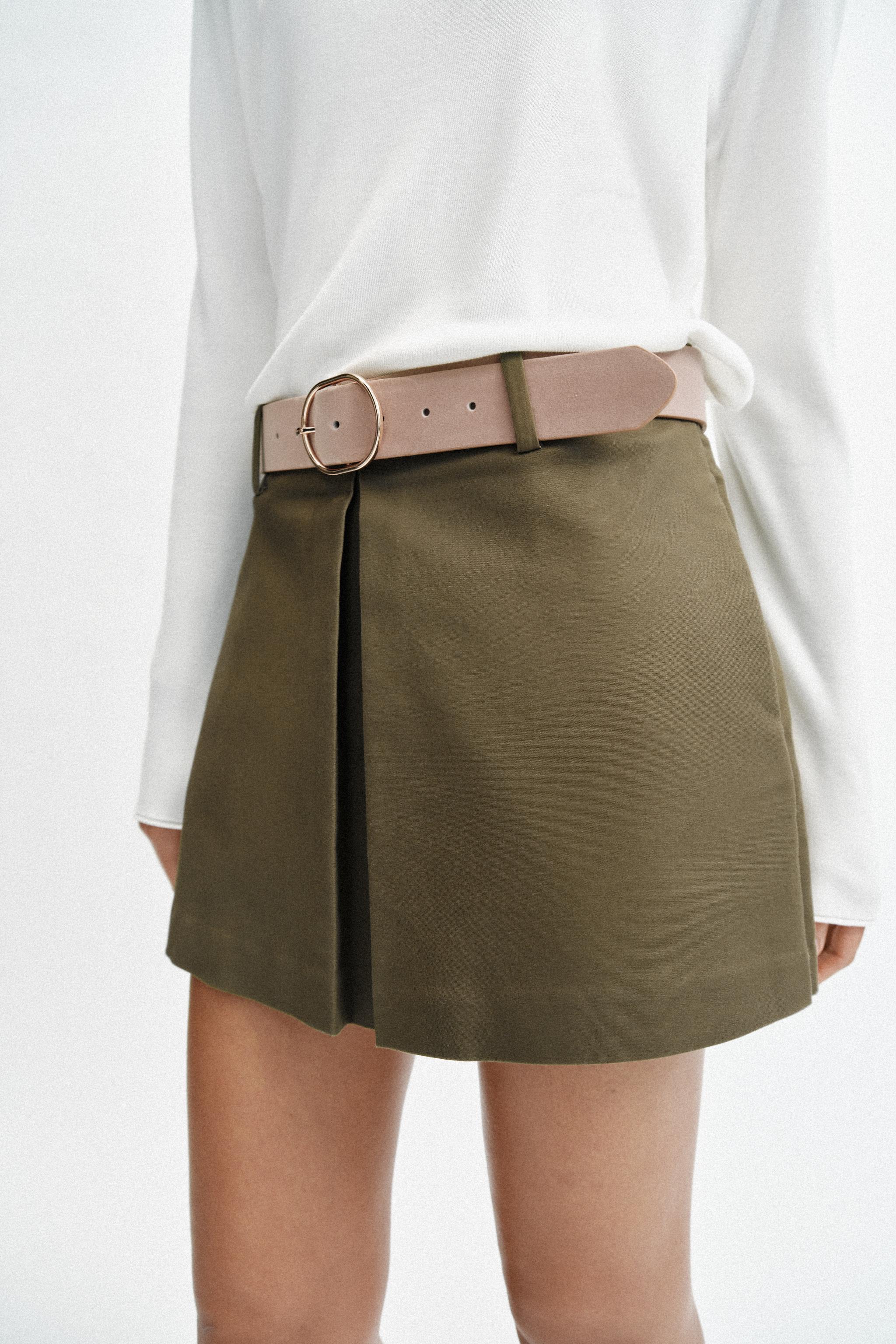 JUPE-PANTALON À CEINTURE