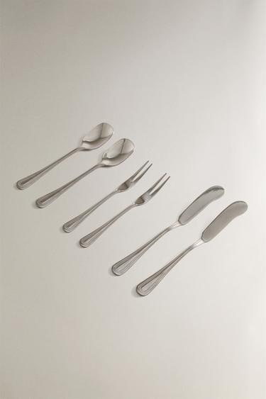 6-PIECE STEEL DESSERT CUTLERY SET - Steel by Zara - Image 1
