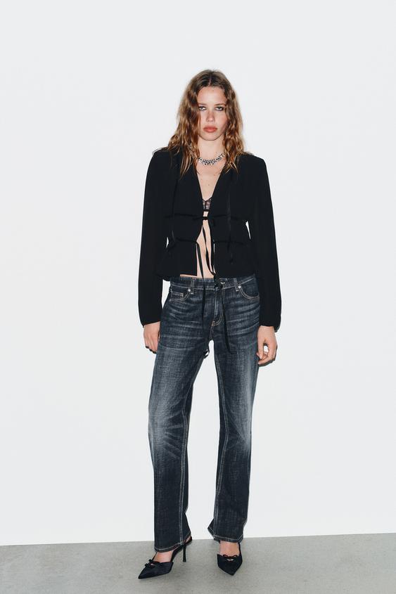 벨벳 보우 조젯 블라우스