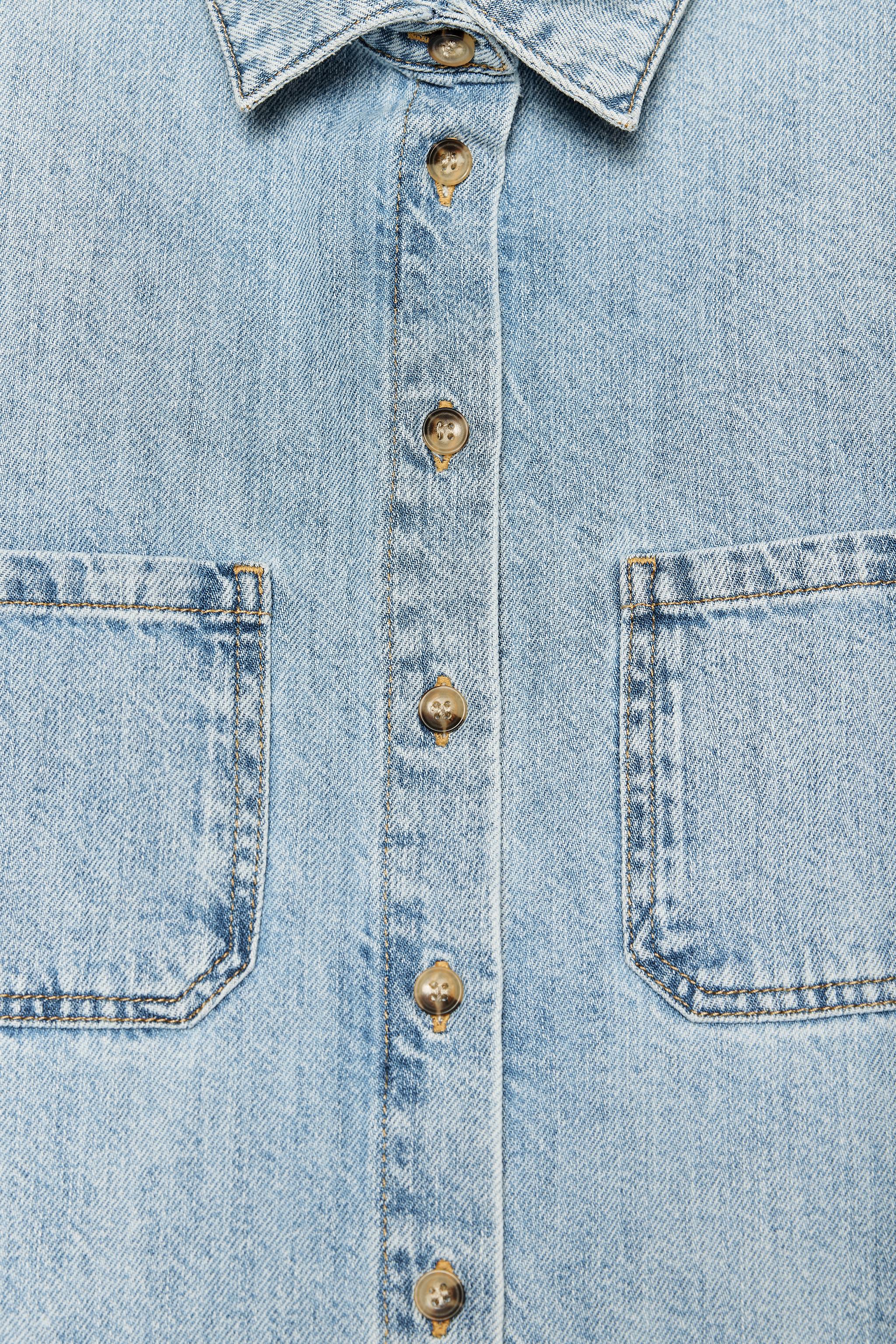 ZW COLLECTION DENIM OVERSHIRT - Indigo | ZARA United States ZW COLLECTION DENIM OVERSHIRT - Indigo | ZARA United States