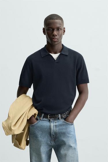 SUÉTER DE TRICÔ COM ESTRUTURA - Azul-marinho da Zara