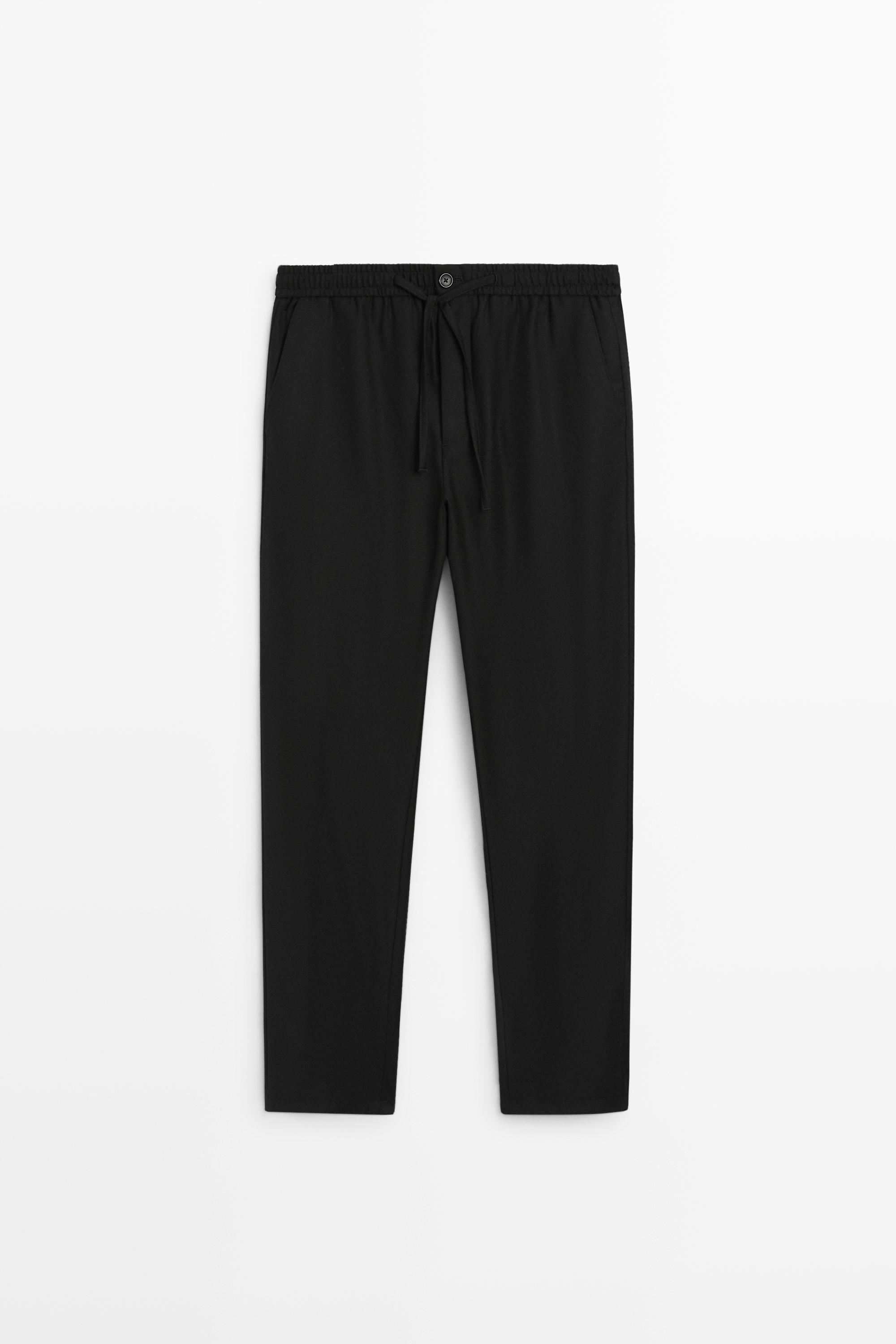 100% wool jogger fit pants