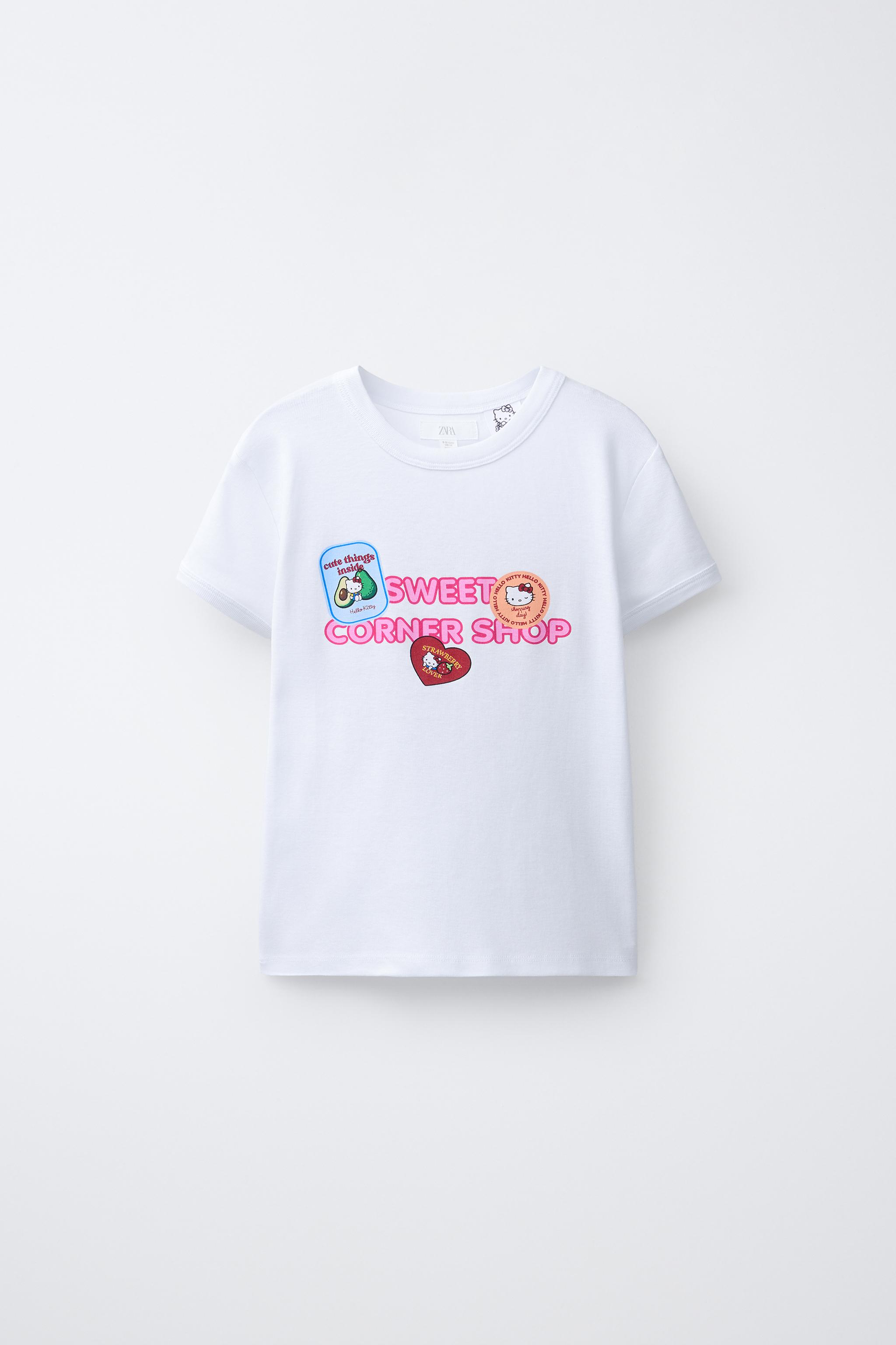 HELLO KITTY © SANRIO STICKERS T-SHIRT — White