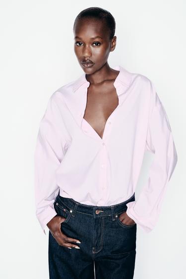 OVERSIZE-HEMD AUS BAUMWOLLE - Rosa von Zara