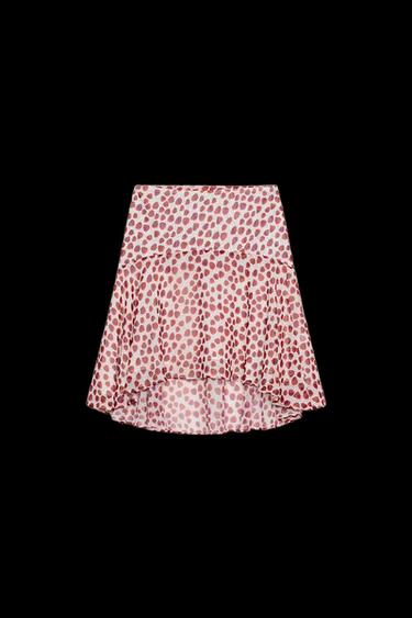GONNA MIDI STAMPATA - Ecrù / Rosso di Zara - Immagine 0