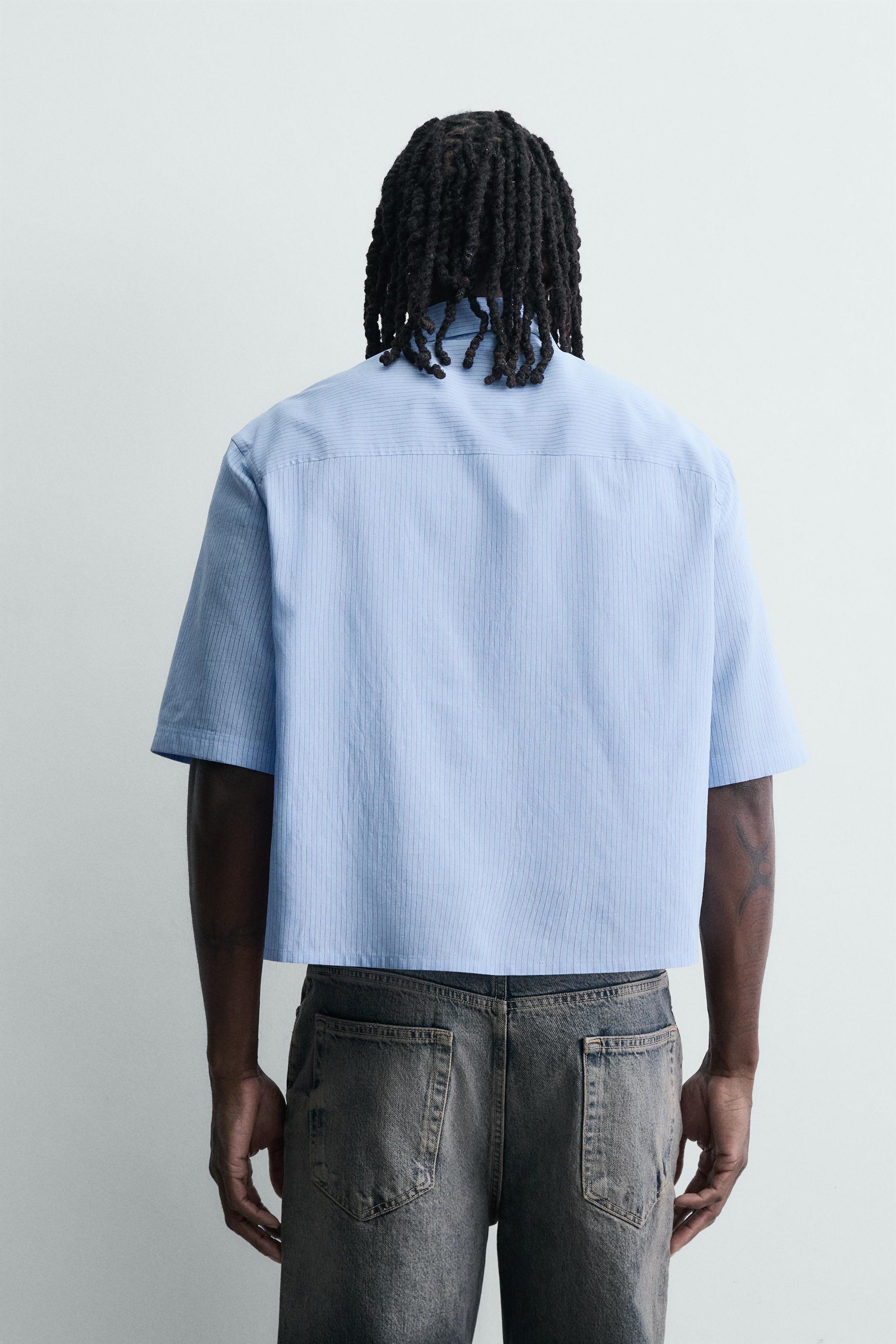 CHEMISE COURTE AJUSTÉE À CARREAUX