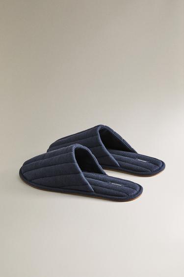 QUILTED SLIPPERS - Navy Blue by Zara - Image 3