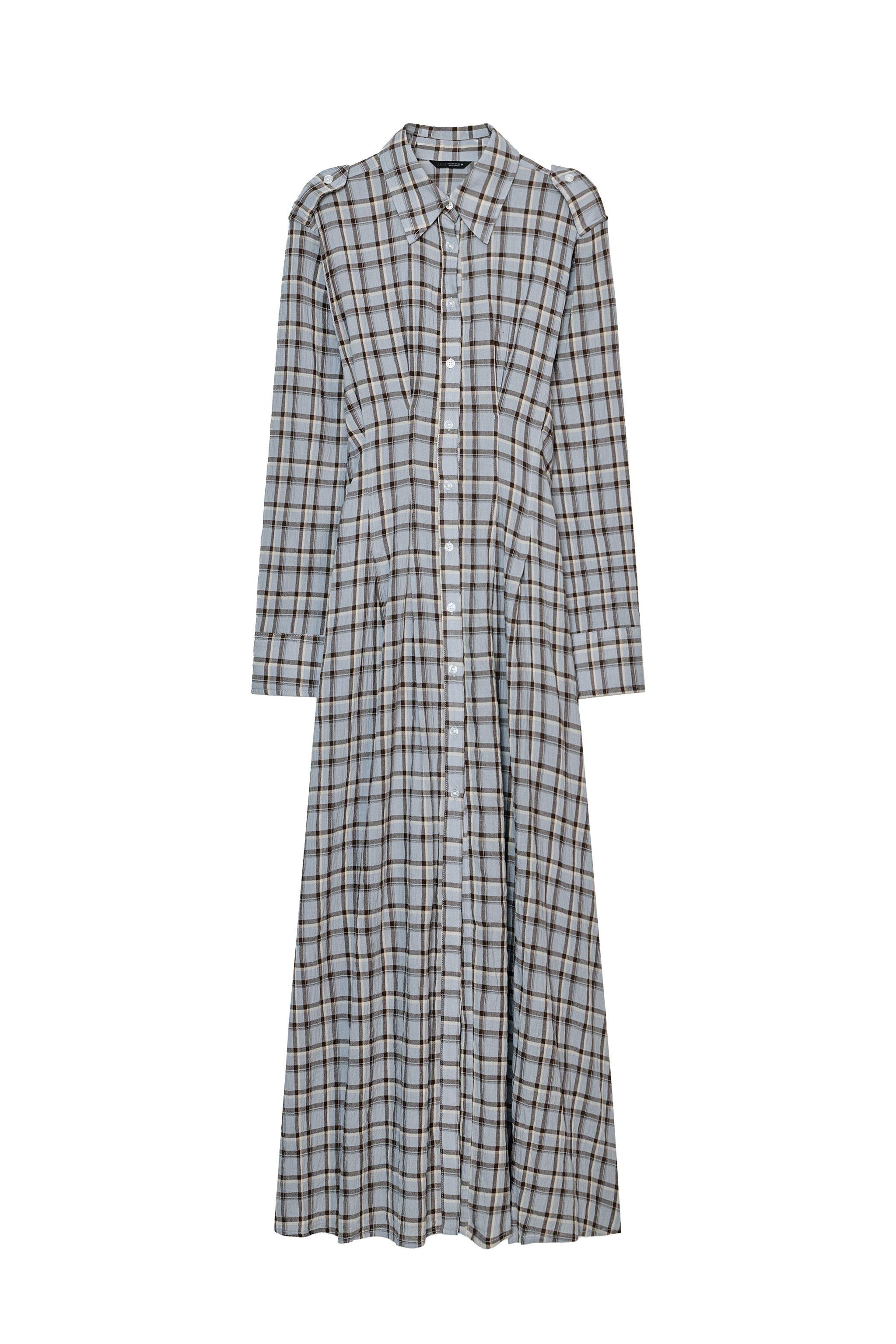 knee length dresses for ladies Zara Women's Long Sleeve Maxi Shirt Dress NWT | L UK14