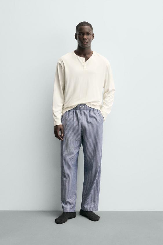 STRIPED HENLEY PAJAMA SET