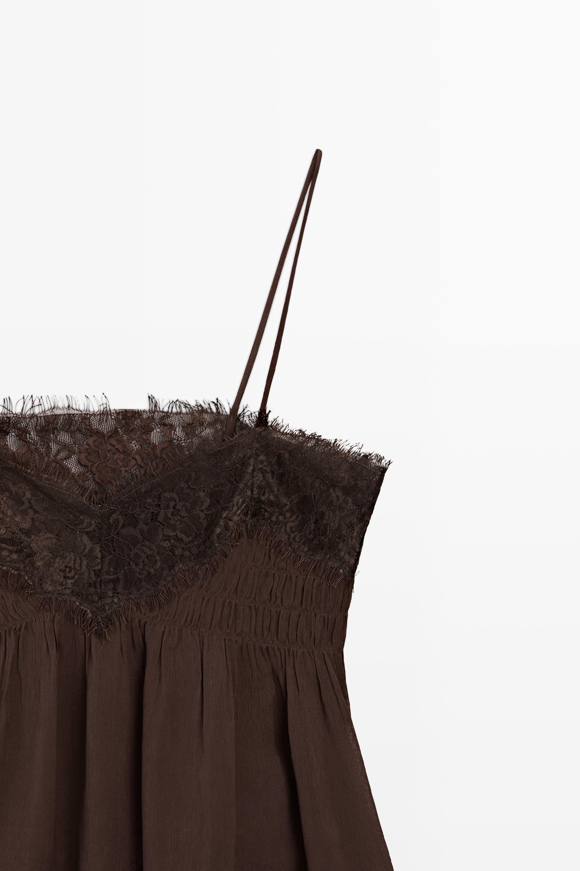 Camisole top with contrast lace detail
