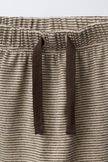 STRIPED T-SHIRT AND TROUSERS SET - camel by Zara - Image 3