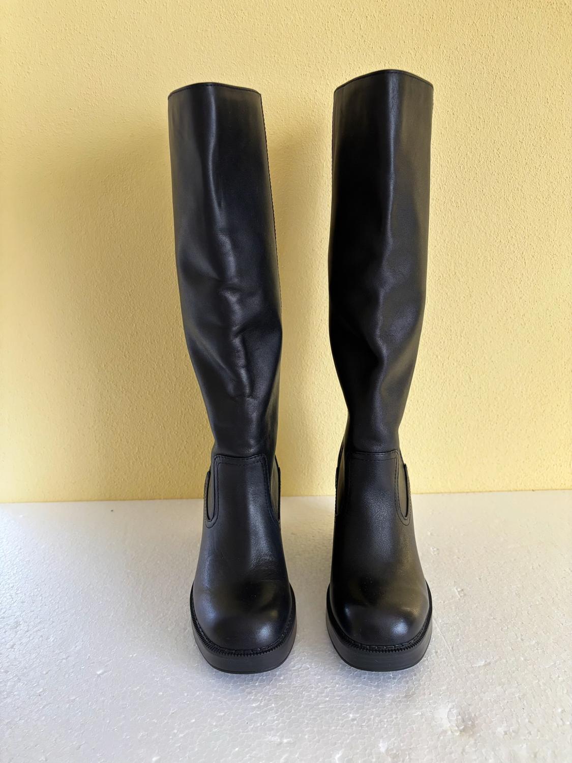 LEATHER WATER-REPELLENT WEDGE BOOTS - Image 4