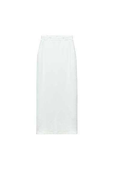 LONG SOFT PIQUÉ SKIRT