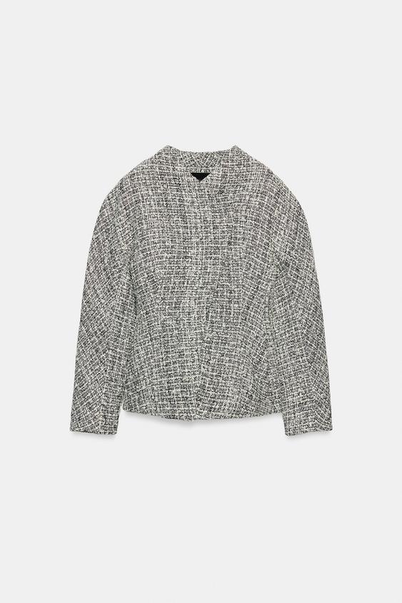 ZW COLLECTION STRUCTURED DOUBLE-BREASTED JACKET - Black / White by Zara - Image 0