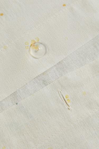 MIMOSA PRINT LINEN AND COTTON DUVET COVER - Oyster-white by Zara