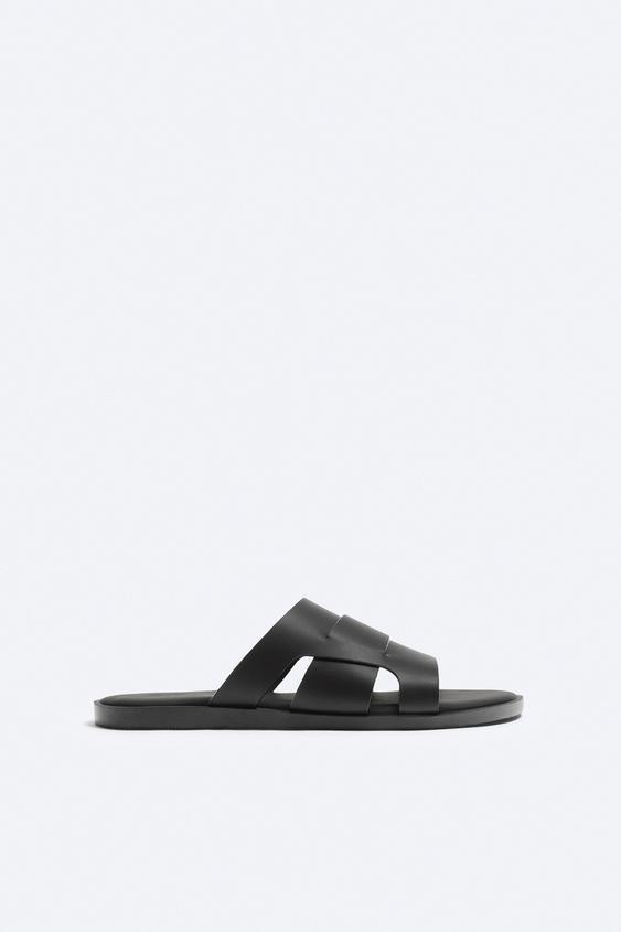 LEATHER SANDALS - Black | ZARA Ireland