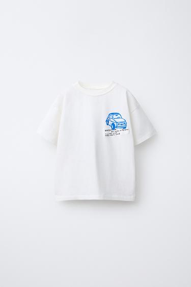 تيشيرت بطبعة - أبيض مكسور by Zara