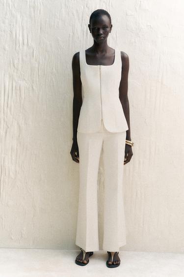 FLARE TROUSERS - Ecru by Zara - Image 0