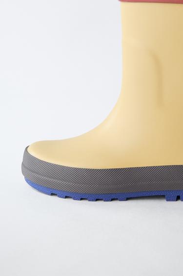 COLOUR BLOCK WELLINGTON BOOTS - Creamy White by Zara - Image 5