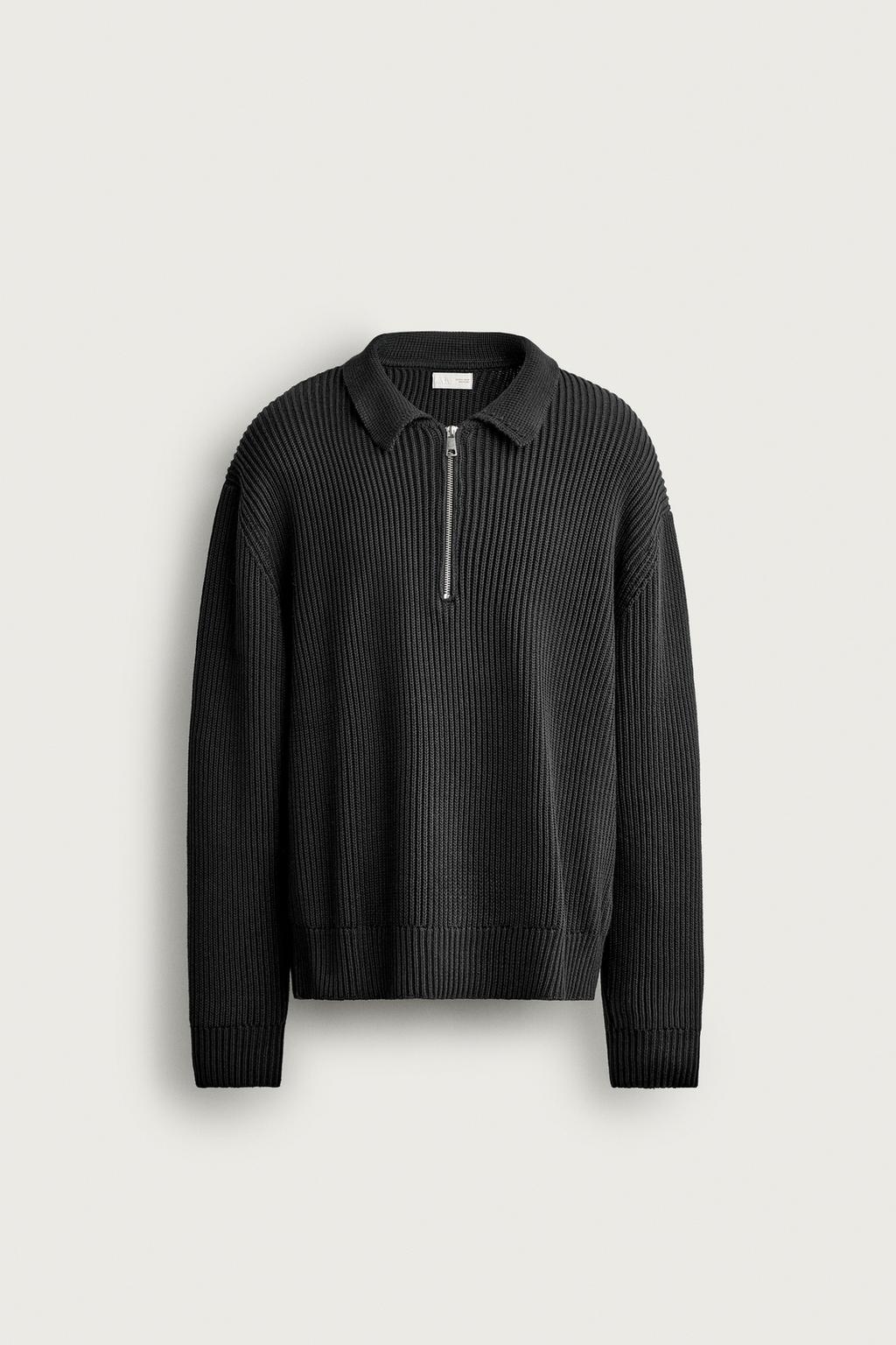 QUARTER-ZIP KNIT POLO SHIRT