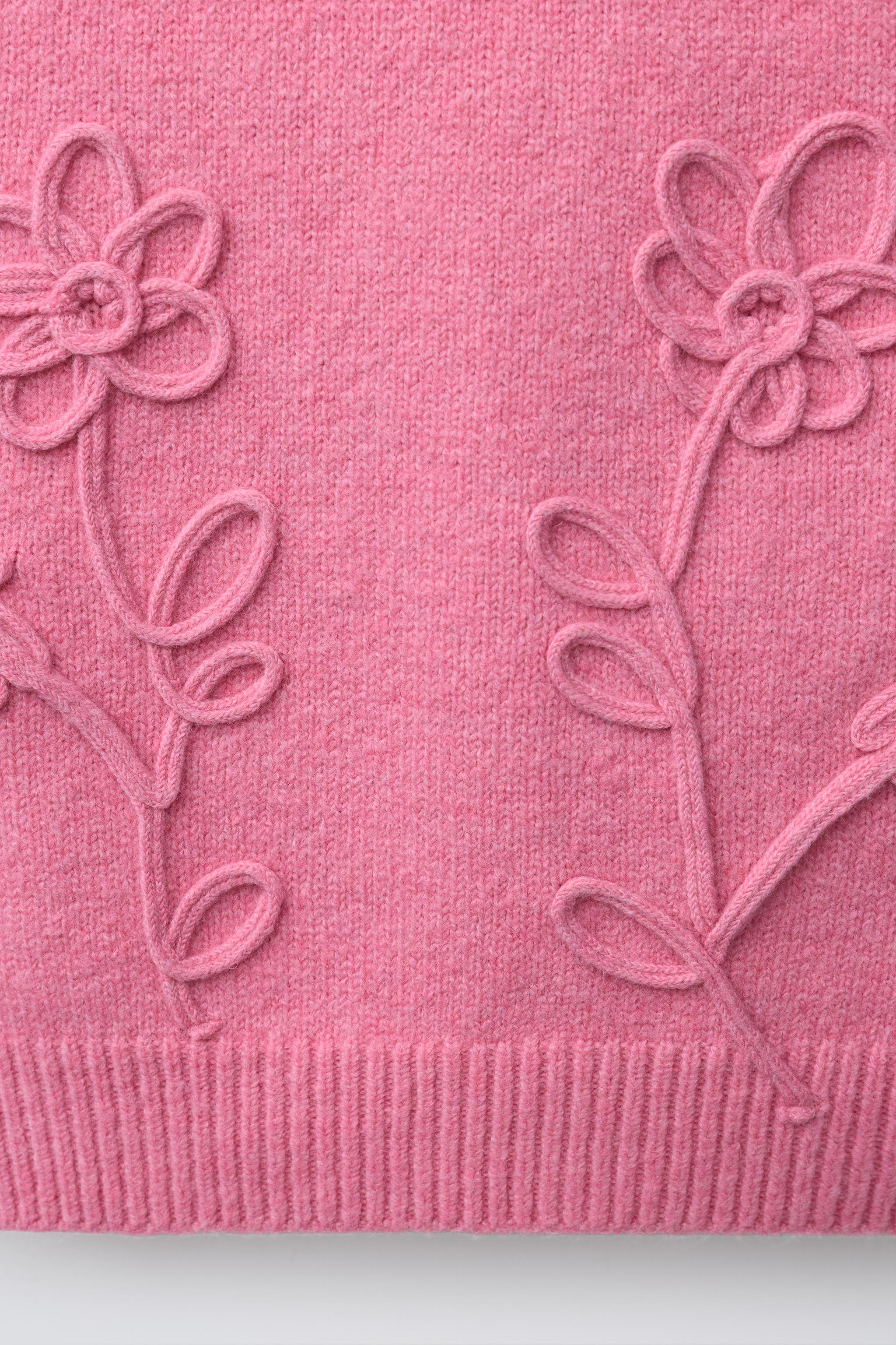 FLORAL KNIT VEST - Bubble gum | ZARA Turkey