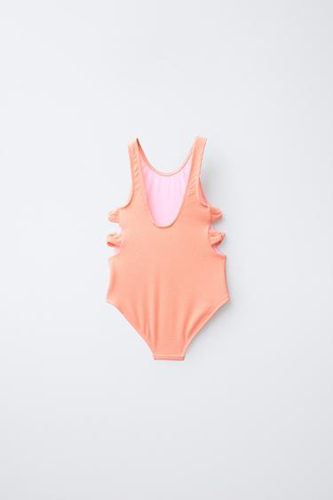 6-14 AÑOS/ BAÑADOR ENTERO LAZOS CUT OUT - Naranja de Zara