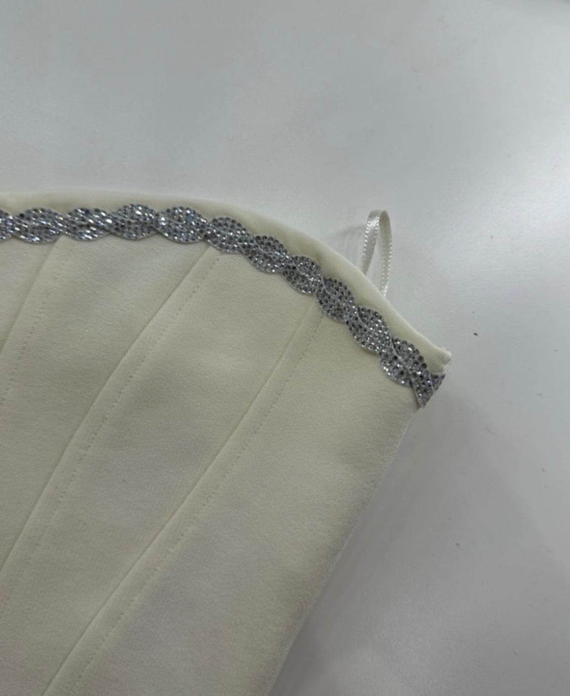 CORSETRY-INSPIRED STRETCH SHIMMER TOP - Image 2