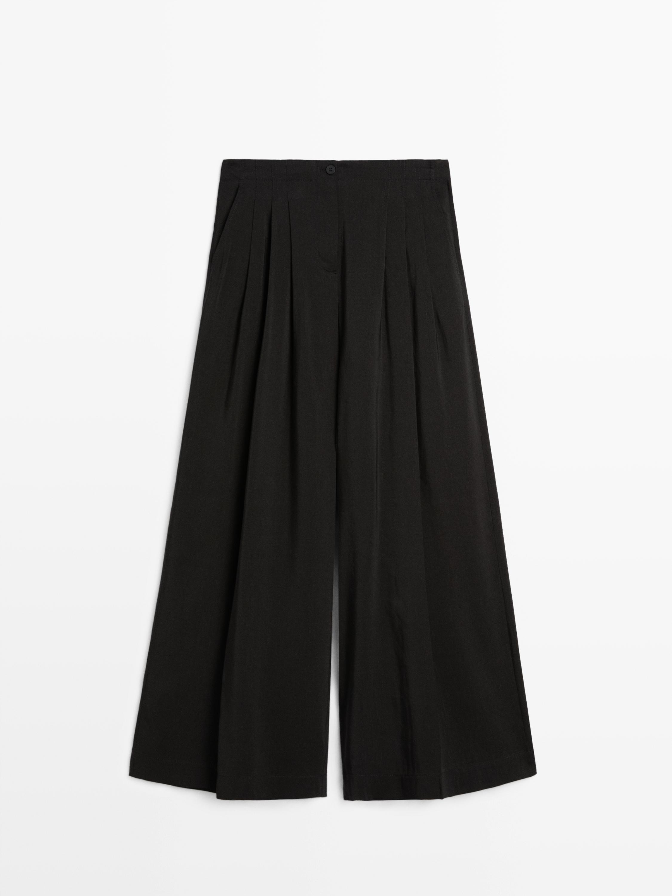 Flowing linen blend trousers