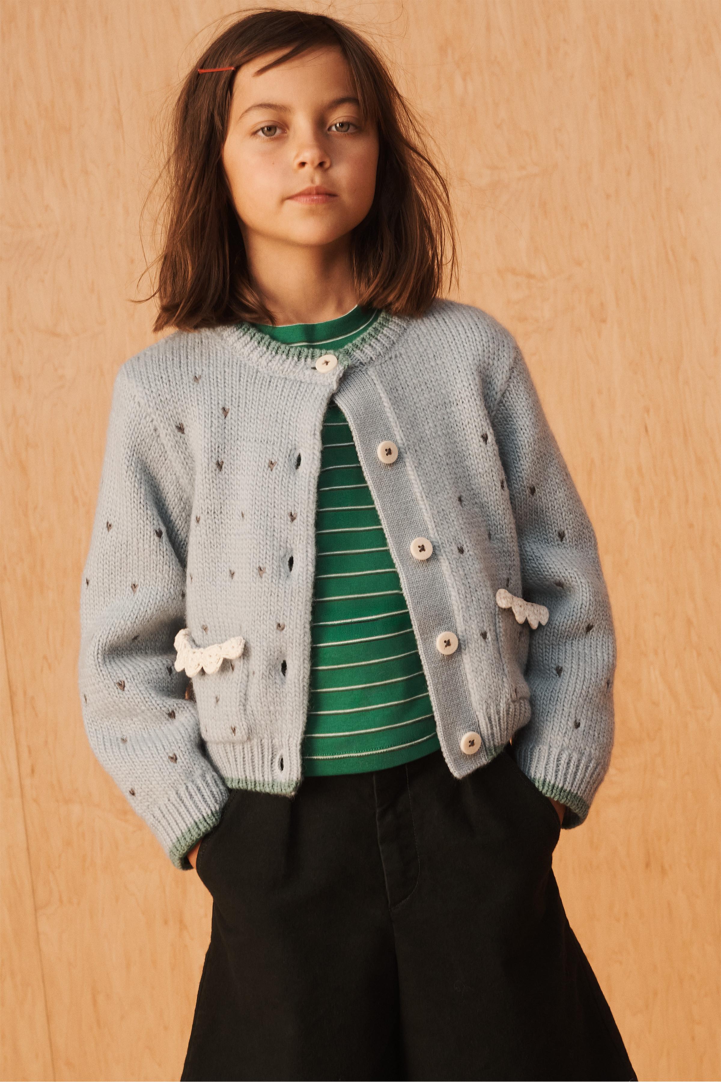 100% WOOL EMBROIDERED HEARTS LIMITED EDITION CARDIGAN