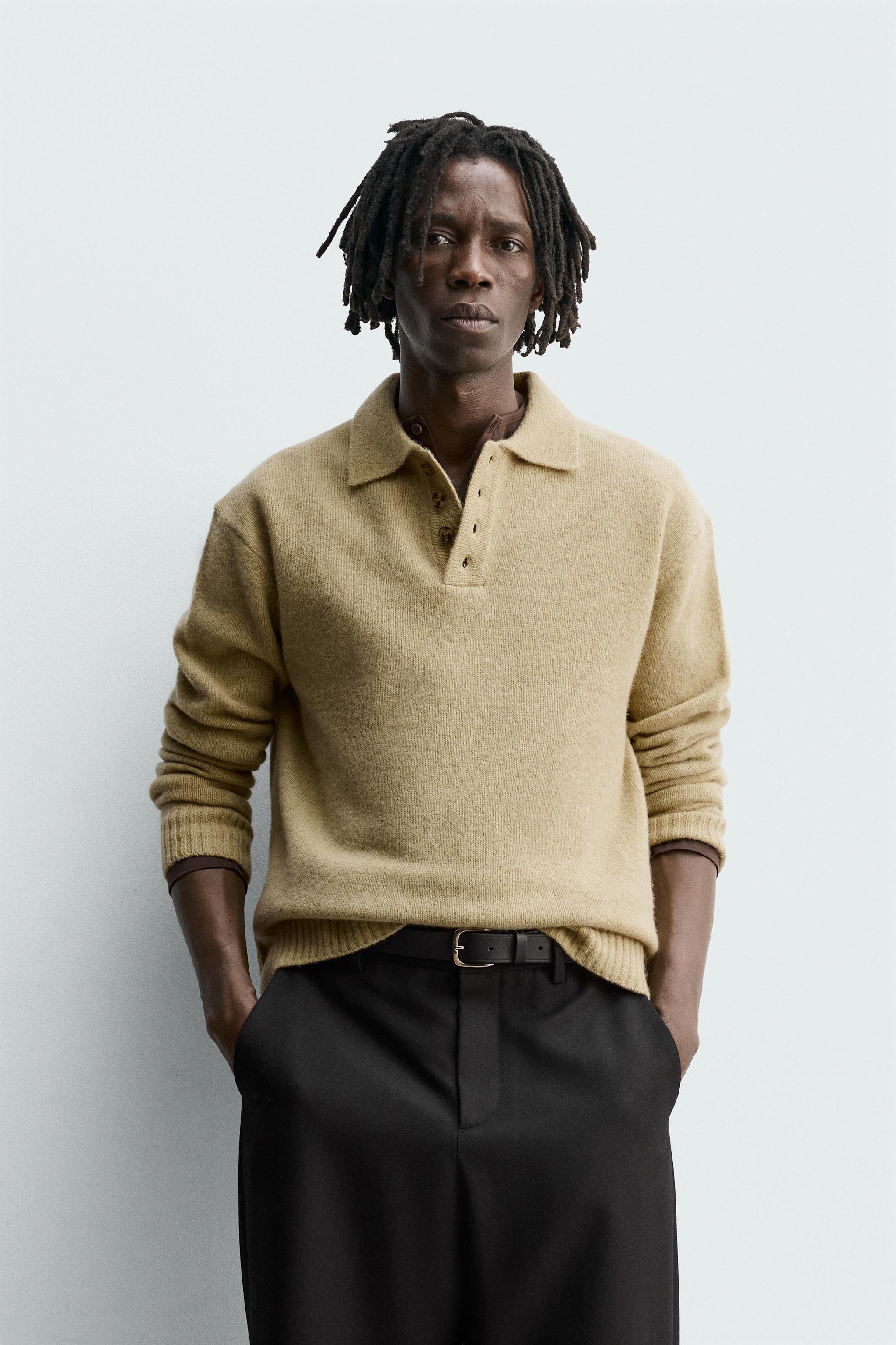 ウール100％ニットポロシャツ - ライトグリーン | ZARA Japan / 日本