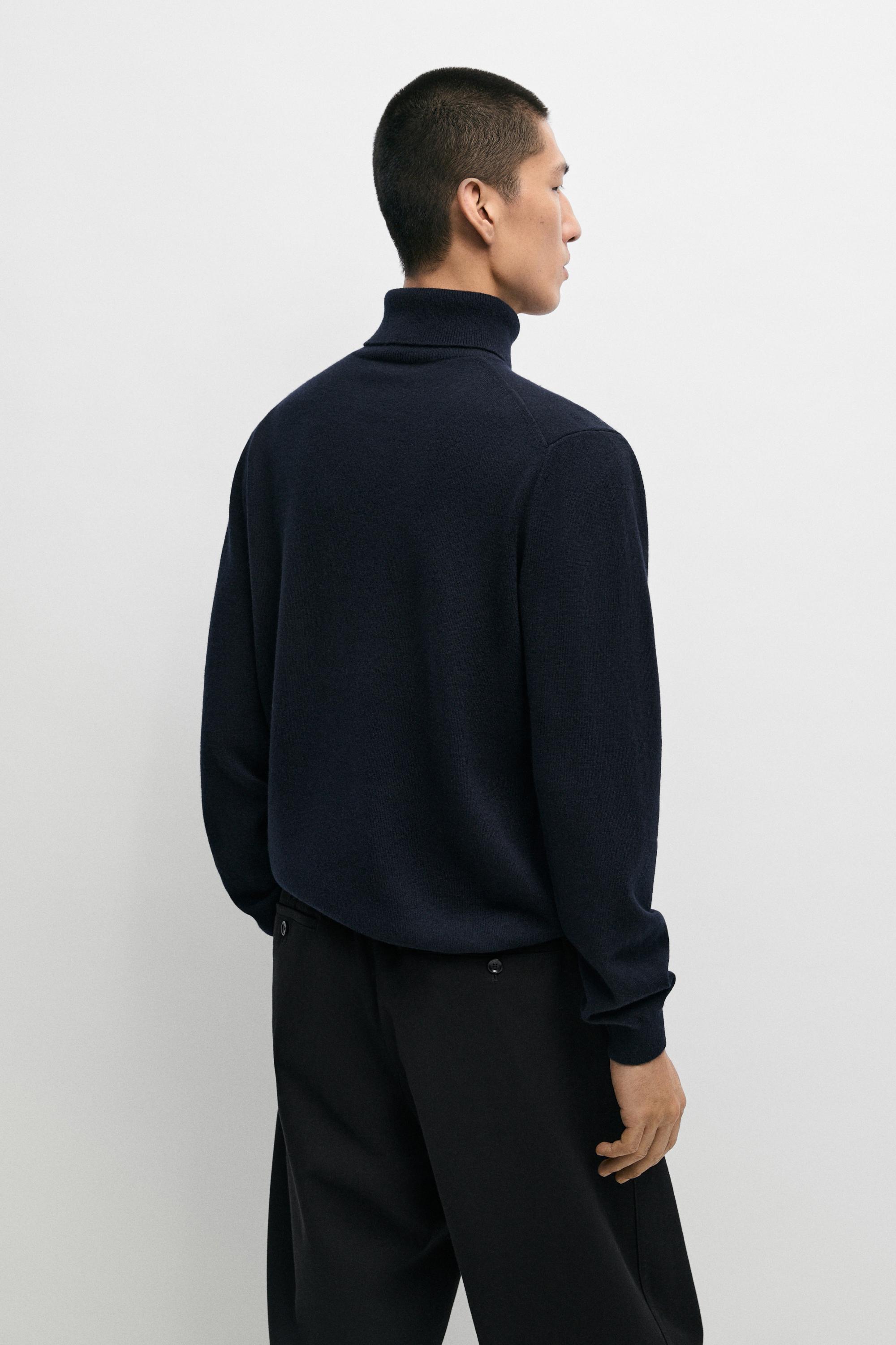 Pull en maille à col roulé 100 % laine