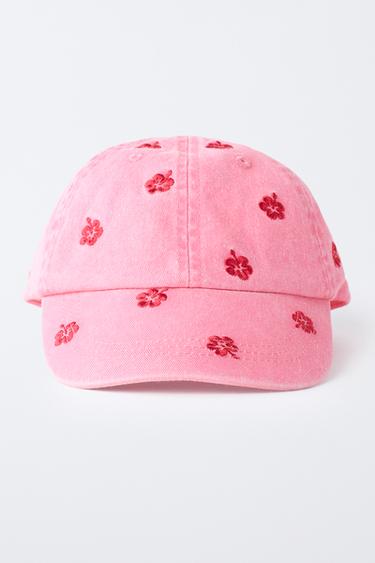 EMBROIDERED HIBISCUS CAP - Light fuchsia by Zara - Image 3