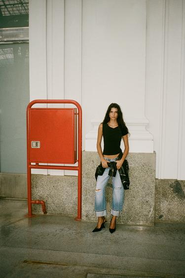 ASYMMETRISCHES TOP MIT RAFFUNGEN - Schwarz von Zara - Bild 0