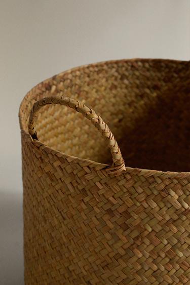 ROUND BASKET WITH HANDLE - Light beige by Zara - Image 1