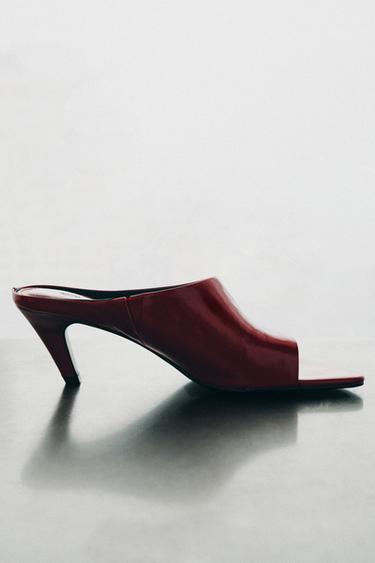 LEATHER MULE SANDALS - LIMITED EDITION - Red by Zara - Image 4