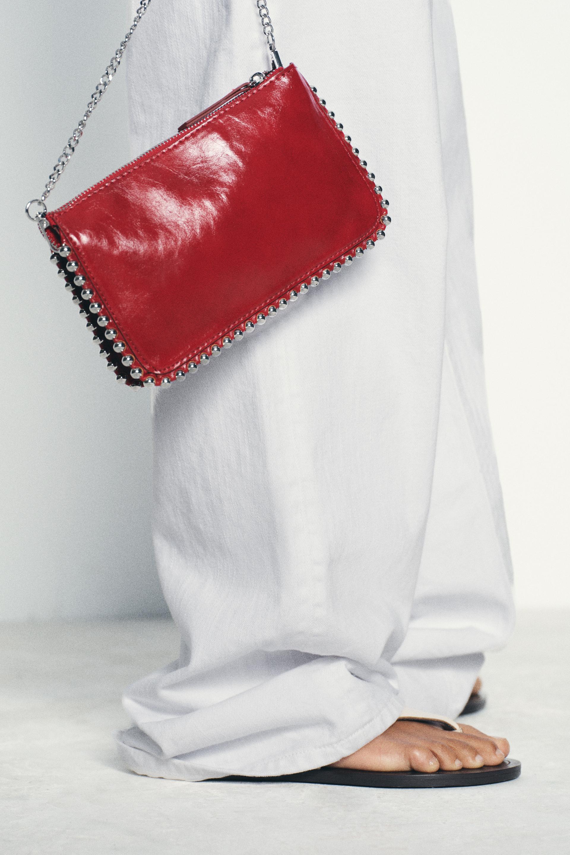 STUDDED CROSSBODY WALLET BAG - Red | ZARA United States