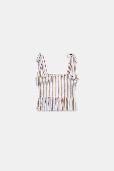 STRIPED SMOCKED TOP - striped by Zara - Image 6