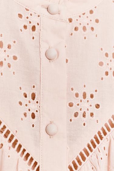 CHEMISE BRODERIES PERFORÉES - Rose pastel de Zara - Image 7