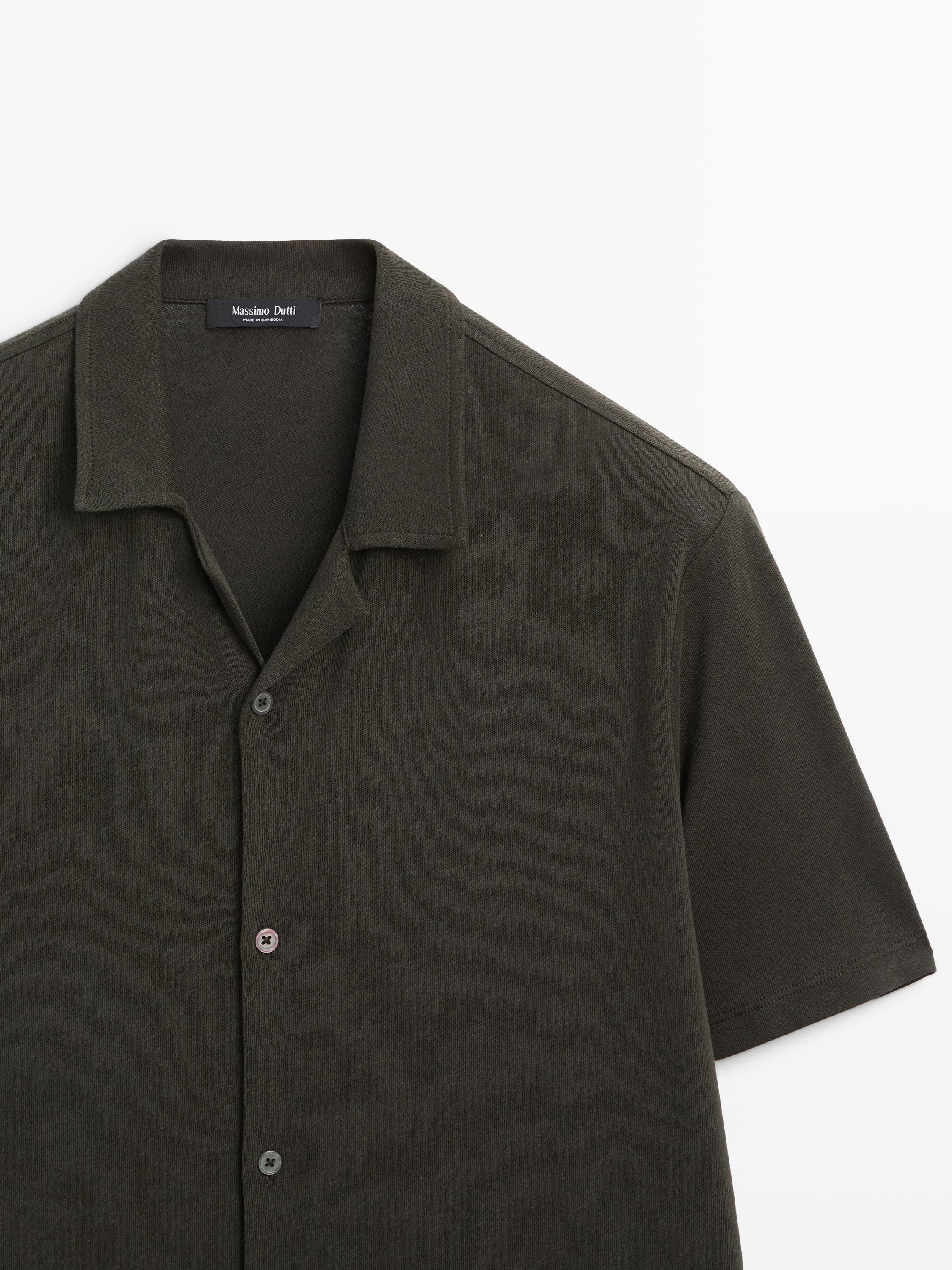 Chemise manches courtes lin coton