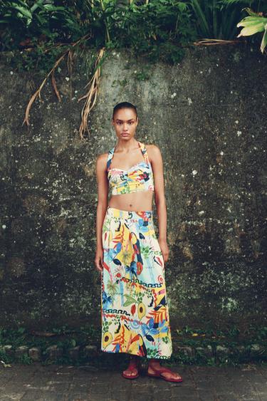 PRINTED CROP TOP - Multicoloured by Zara