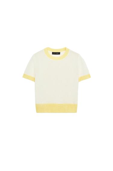 Zara SHORT SLEEVE KNIT TOP - Multicolored