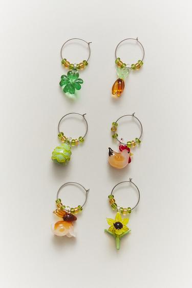PACK OF EASTER GLASS CHARMS (PACK OF 6) - Green by Zara