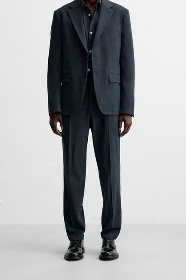 TEXTURED SUIT TROUSERS - Blue / Indigo by Zara